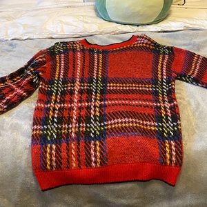 Plaid fuzzy sweater